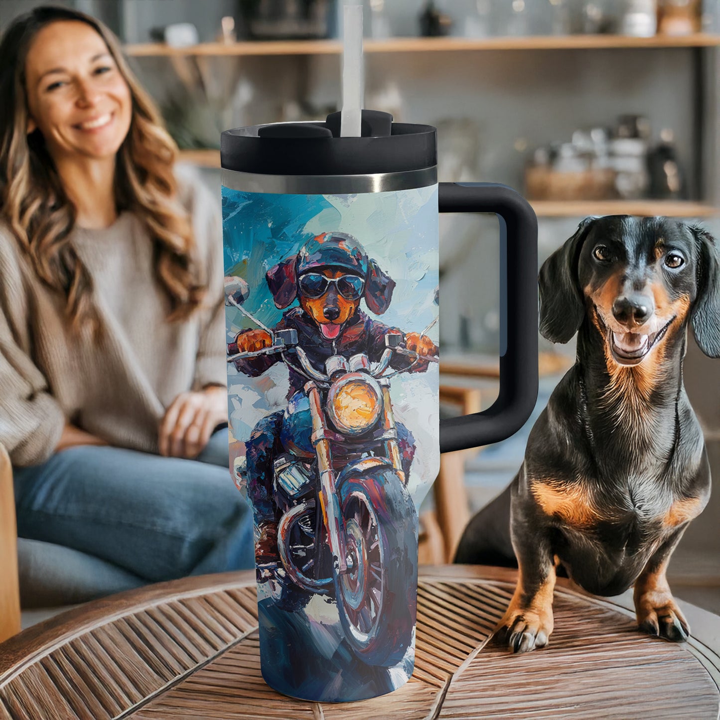 Shineful Tumbler Dashing Dachshund Rider