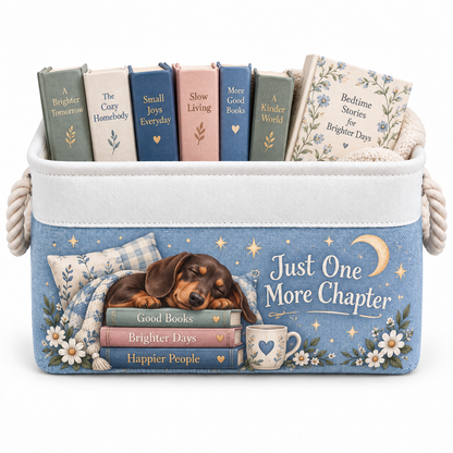 Shineful Dachshund Book Lover Book Basket