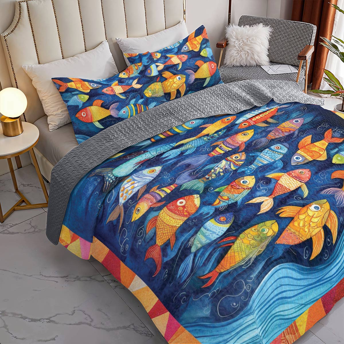 Shineful All Season Quilt 3-Piece Set Ocean Whimsy