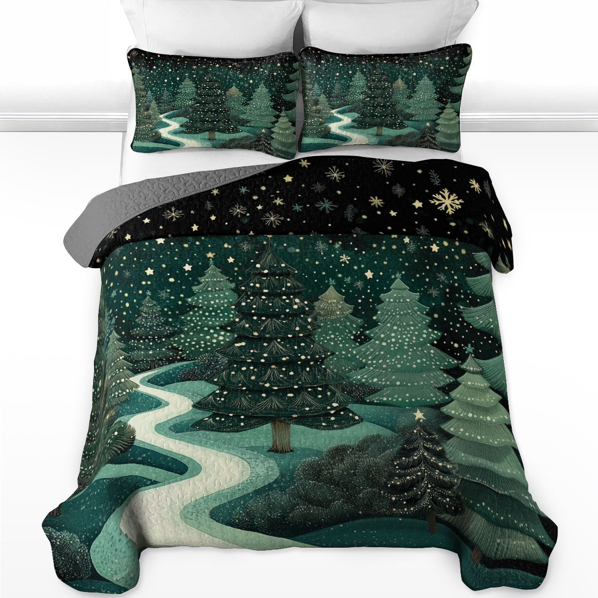 Shineful All Season Quilt 3-Piece Serene Winter