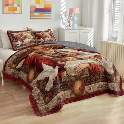 Shineful Quilt 3-Piece Set Light of the Holy Family