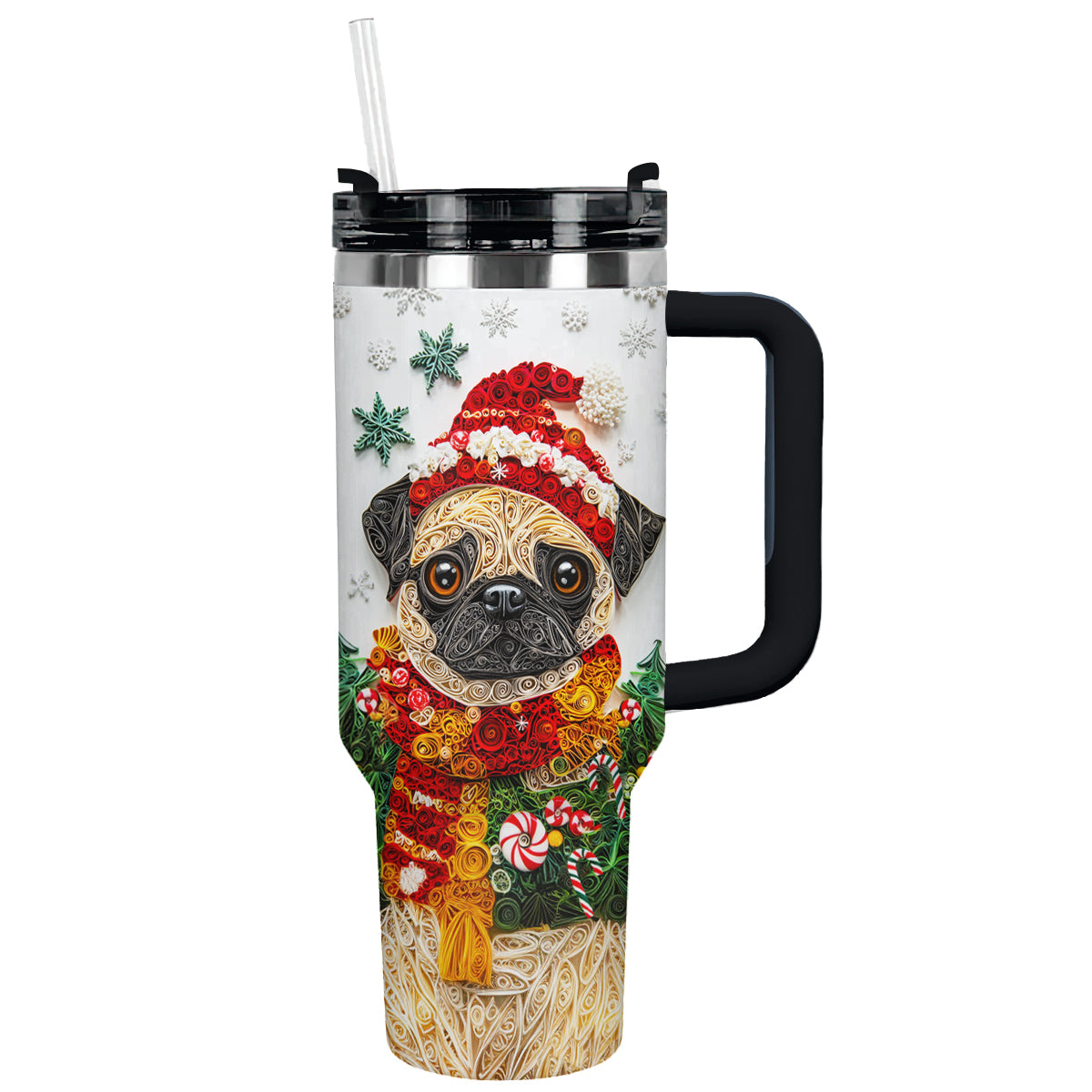 Shineful Glossy Tumbler Puggy Christmas