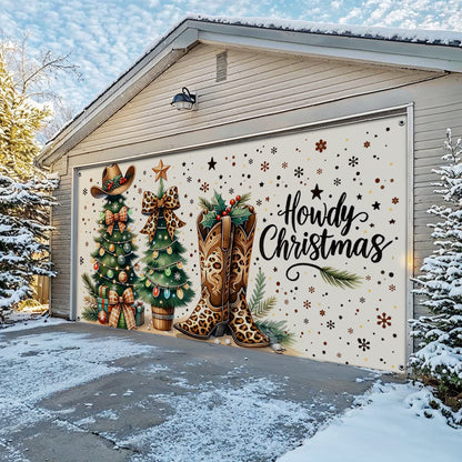Shineful Garage Door Banner Decoration Howdy Christmas