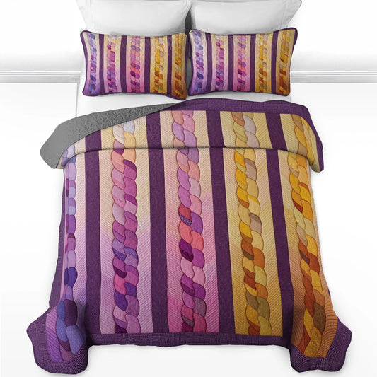 Shineful All Season Quilt 3-Piece Set Braided Color Harmony