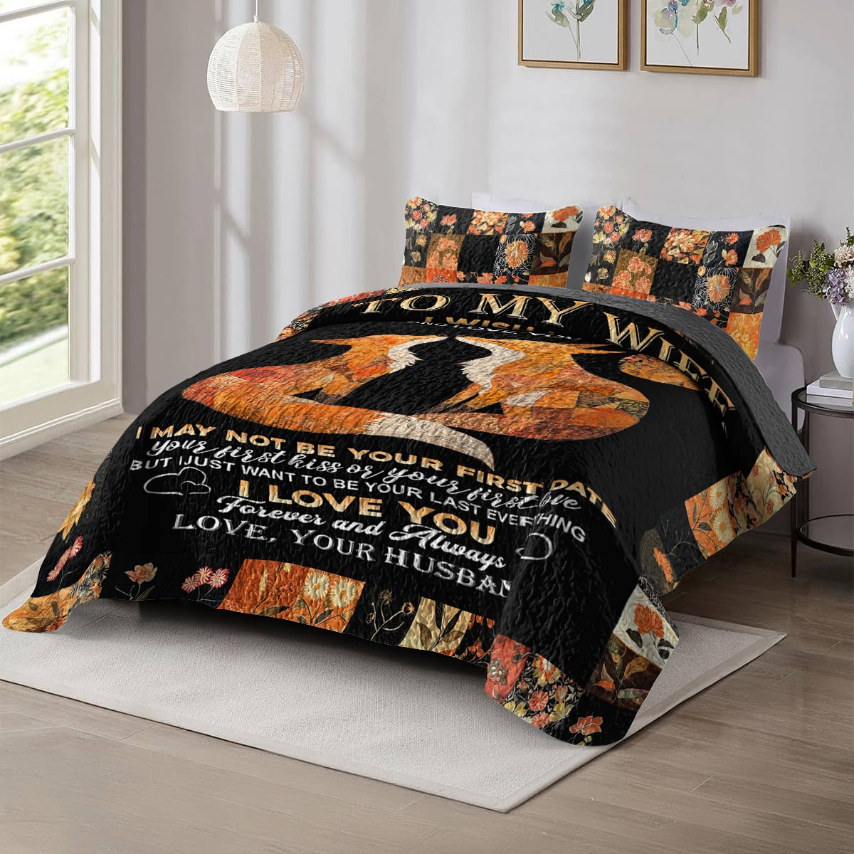 Shineful All Season Quilt 3-Piece Set I Love You
