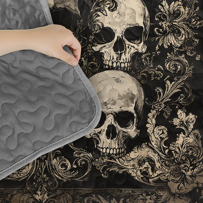 Shineful Quilt 3-Piece Set Gothic Skull Majesty