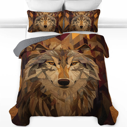 Shineful All Season Quilt 3-Piece Set Spirit Wolf