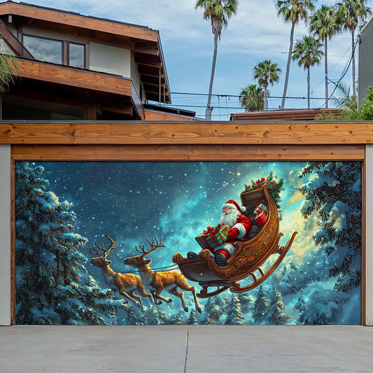Shineful Garage Door Banner Decoration Magic Santa's Sleigh