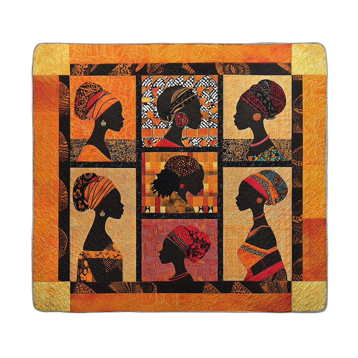 Shineful All Season Quilt 3-Piece Set African Queen Elegance