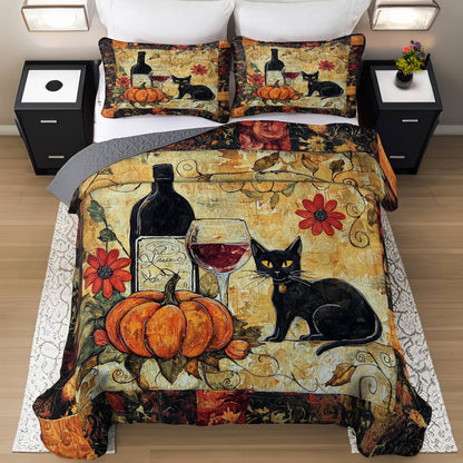 Shineful All Season Quilt 3-Piece Set Gentle Wine In Fall