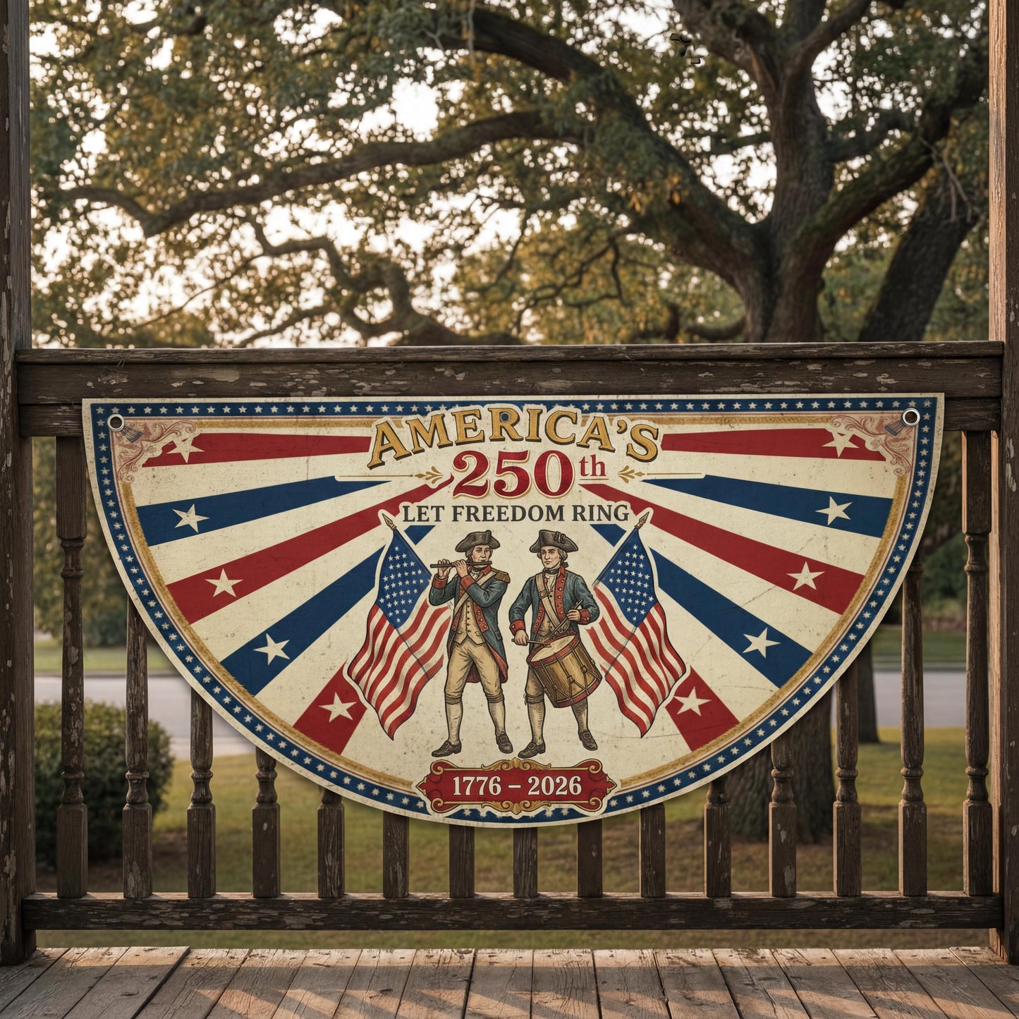 Shineful Decorative Fan Flag America 250th Anniversary Patriotic