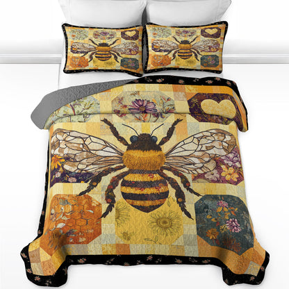 Shineful All Season Quilt 3-Piece Set Bee Gorgeous