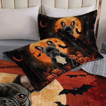 Shineful All Season Quilt 3-Piece Set - Spooktacular Frenchie Halloween