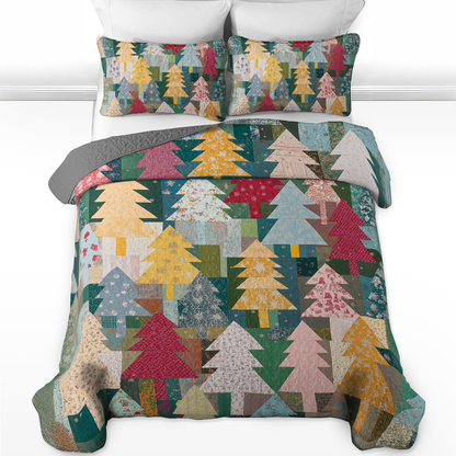 Shineful All Season Quilt 3-Piece Set Rustic Christmas Forest