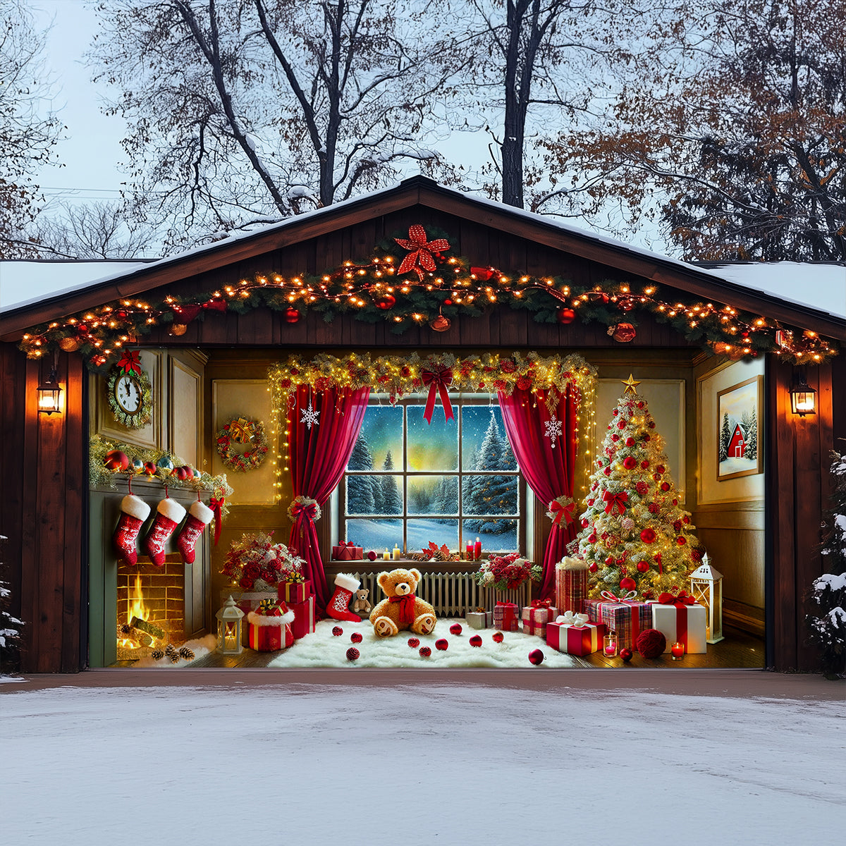 Shineful Garage Door Banner Decoration - A Christmas To Remember