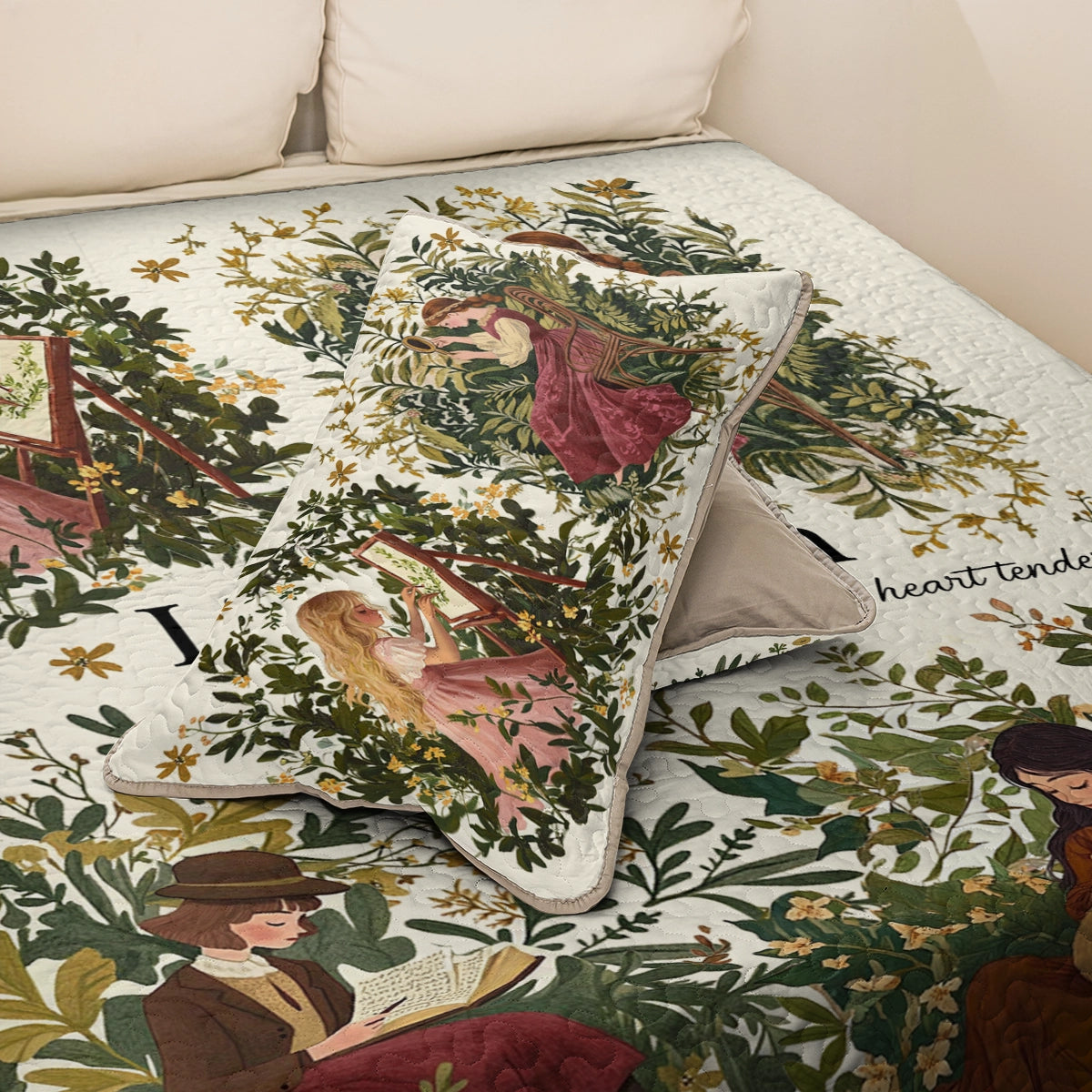 Shineful All Season Quilt 3-Piece Set Reading Little Women Dream