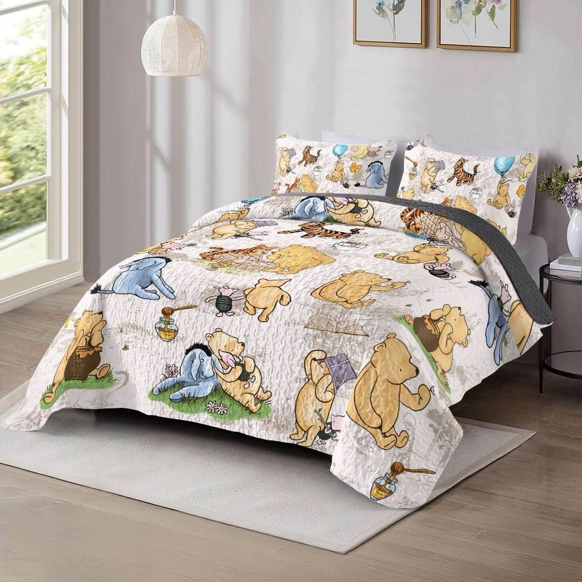 Shineful All Season Quilt 3-Piece Set Pooh Friends