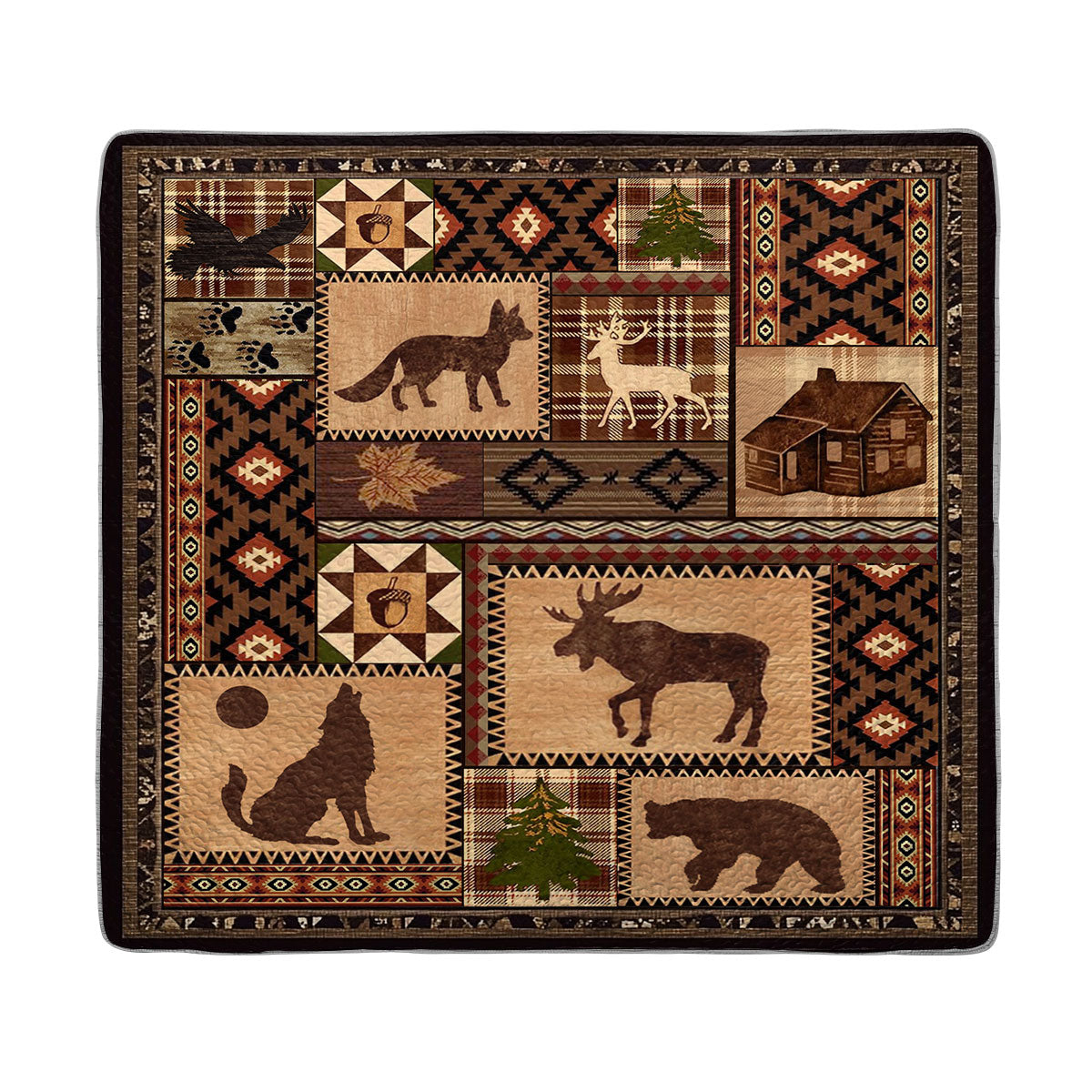 Shineful All Season Quilt 3-Piece Set Wild Forest Adventure