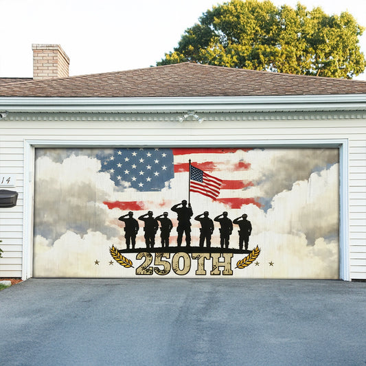 Shineful Garage Door Banner Decoration Salute to America