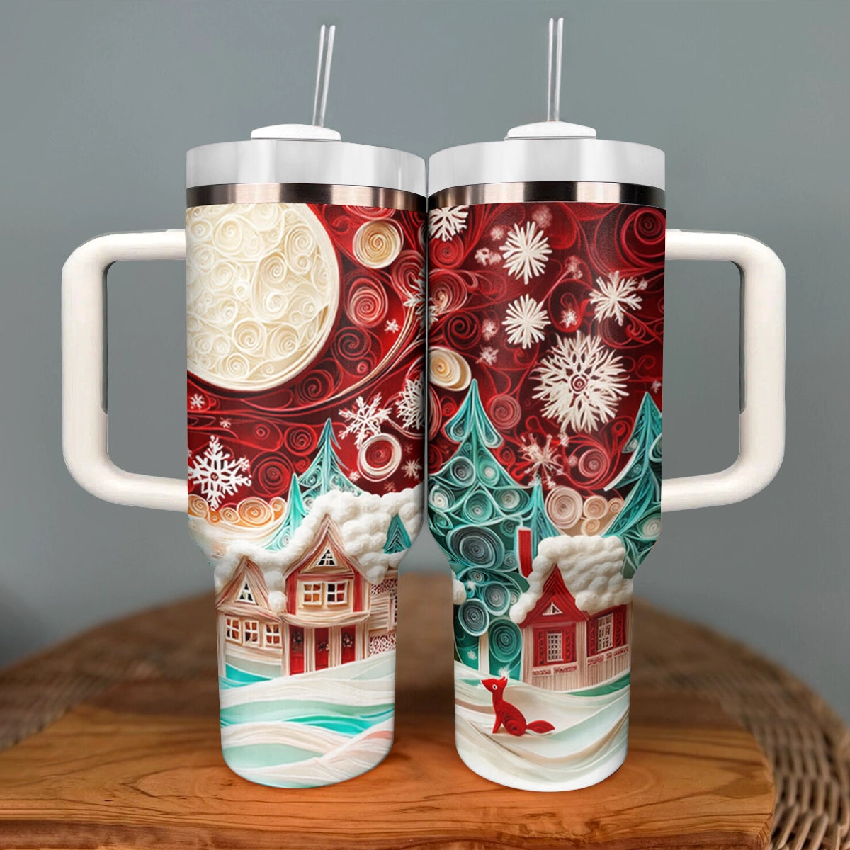 Shineful Glossy Tumbler Christmas Village
