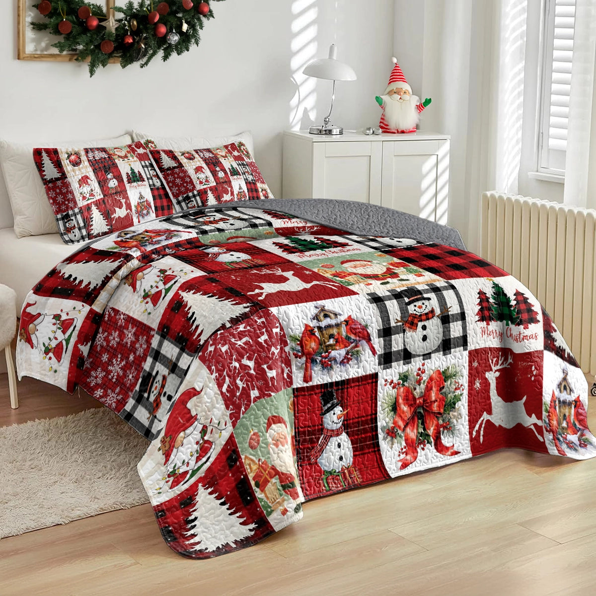 Shineful All Season Quilt 3-Piece Set - Festive Christmas