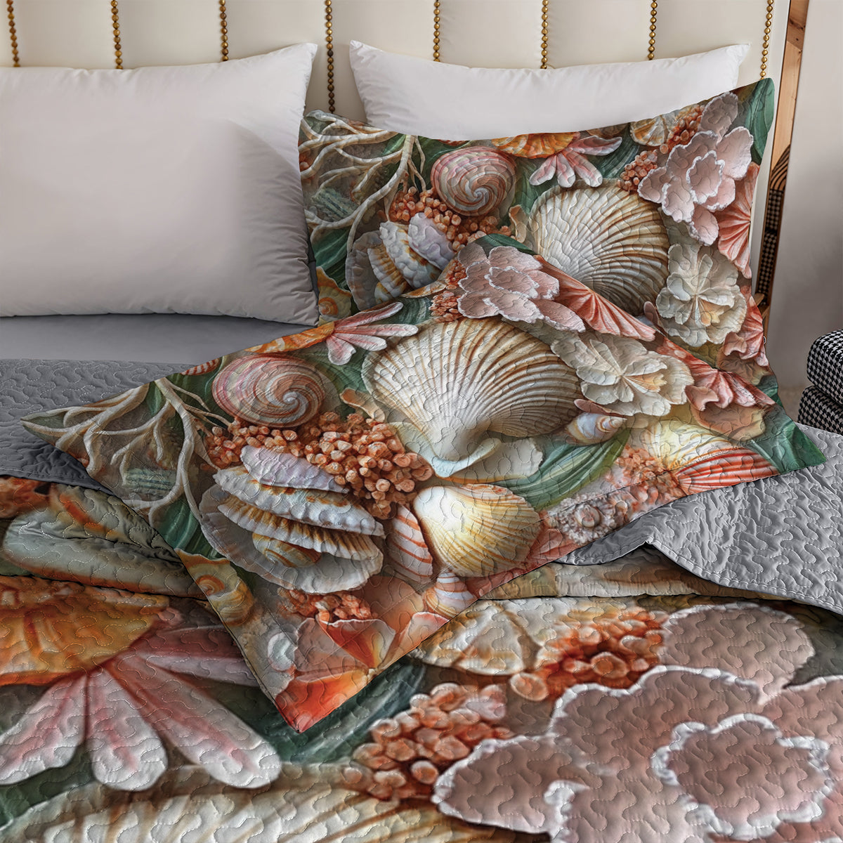 Shineful All Season Quilt 3-Piece Set Seashell Dream