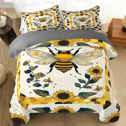 Shineful All Season Quilt 3-Piece Set - Bee Blossom Comfort