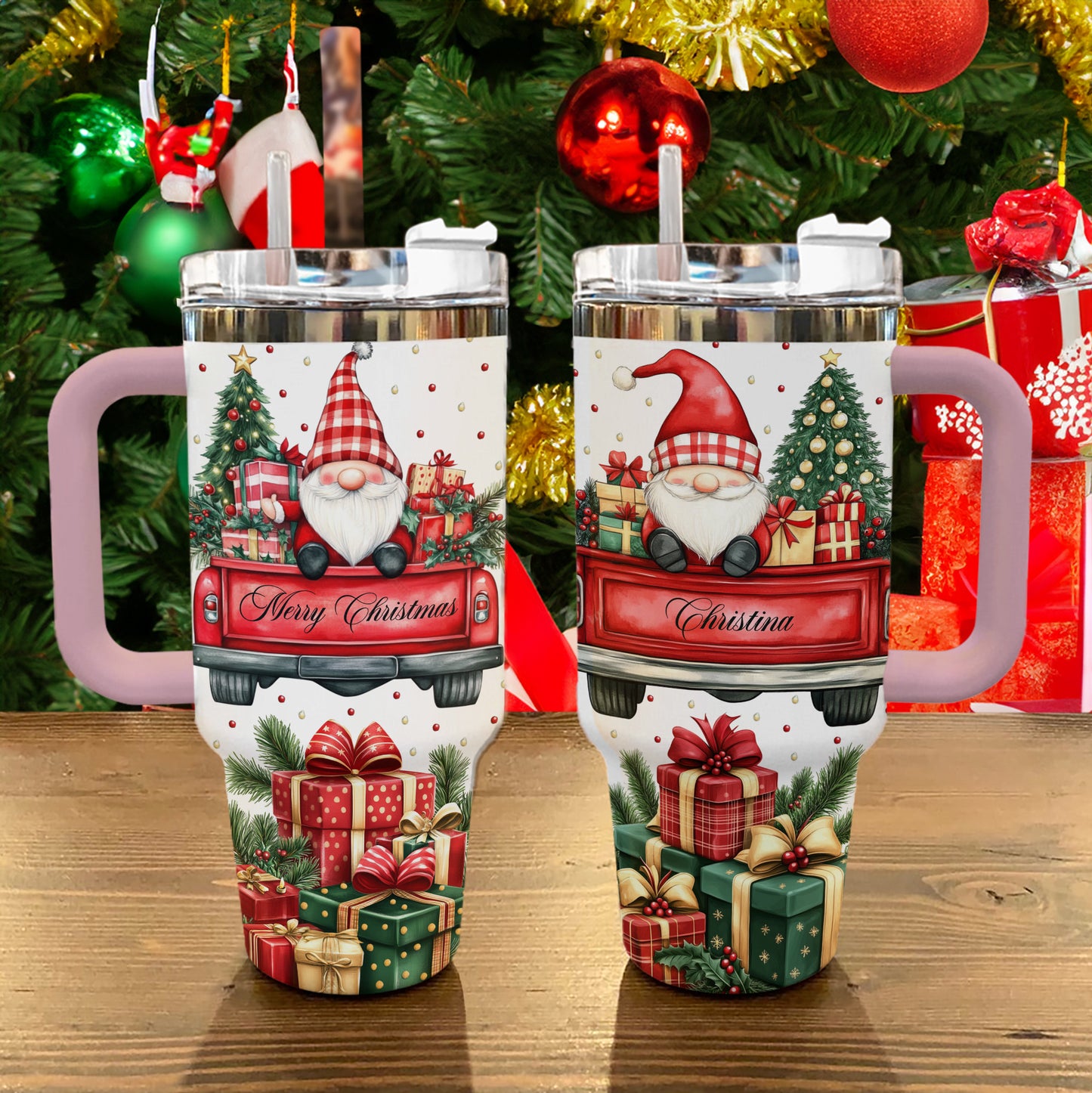 Shineful Tumbler Personalized Christmas Gnome