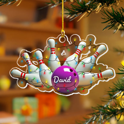 Shineful 2D Acrylic Ornament - Personalized Bowling Collection
