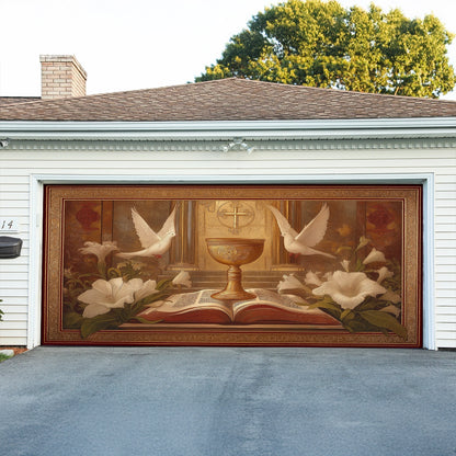 Shineful Garage Door Banner Decoration The Holy Offering