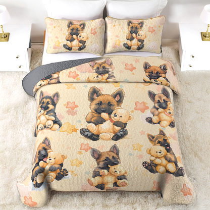 Shineful All Season Quilt 3-Piece Set Teddy & Shepherd