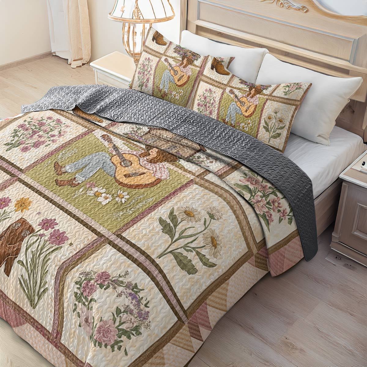 Shineful All Season Quilt 3-Piece Set - Wildflower Cowgirl