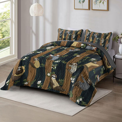 Shineful All Season Quilt 3-Piece Set Sloth Forest Flow