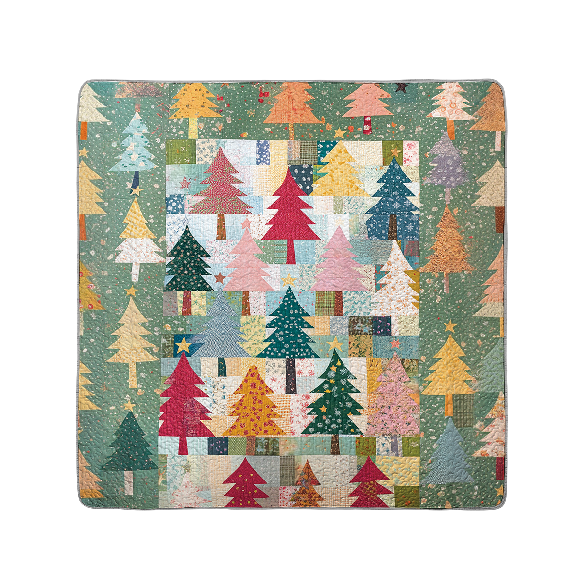 Shineful All Season Quilt 3-Piece Set Patchwork Christmas Tree