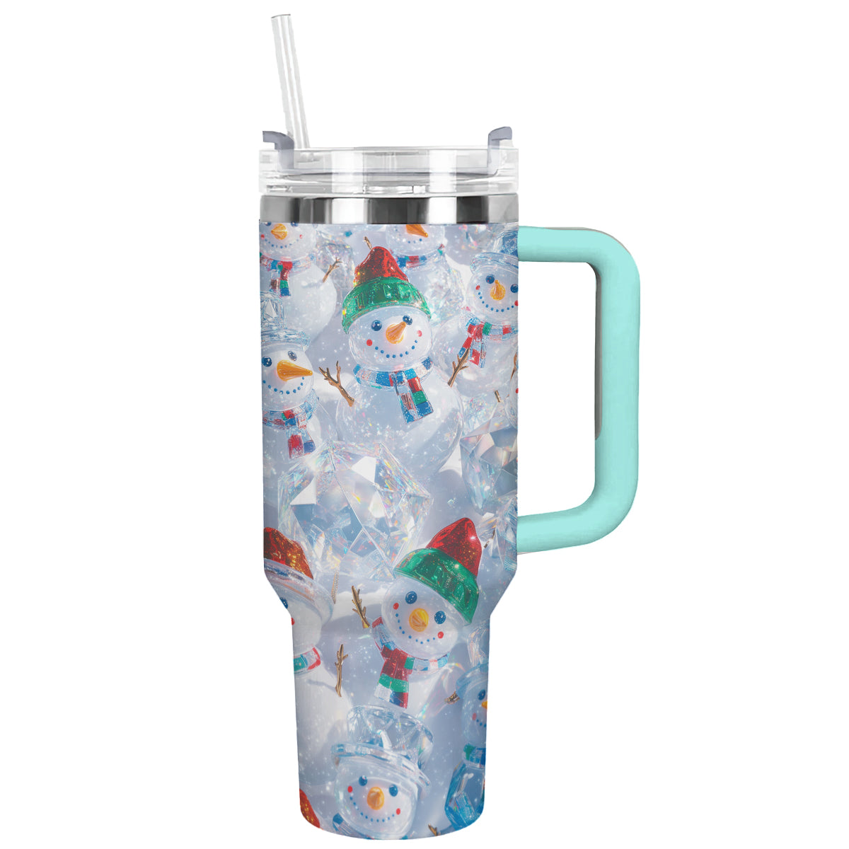 Shineful Glossy Tumbler Crystal Snowman Land