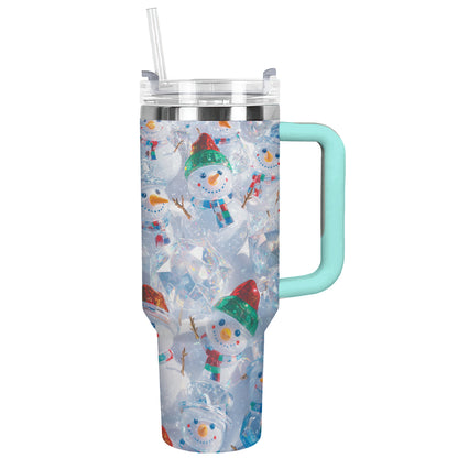 Shineful Glossy Tumbler Crystal Snowman Land