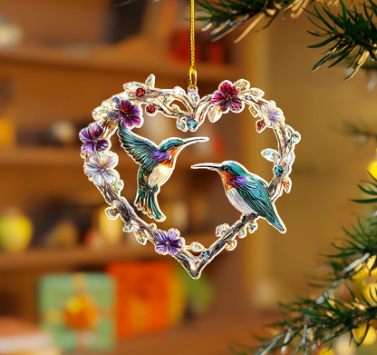 Shineful 2D Acrylic Ornament - Ethereal Hummingbird Elegance