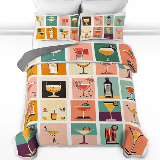 Shineful All Season Quilt 3-Piece Set Wine  Cocktail Chic