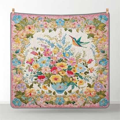 Shineful All Season Quilt 3-Piece Set Romantic Blossom Hummingbird