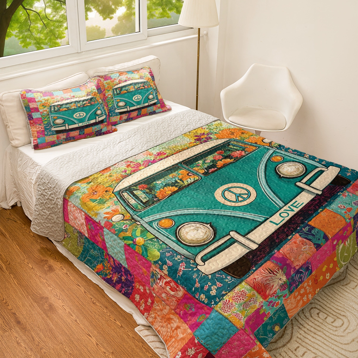 Shineful All Season Quilt 3-Piece Set - Hippie Van Patchwork