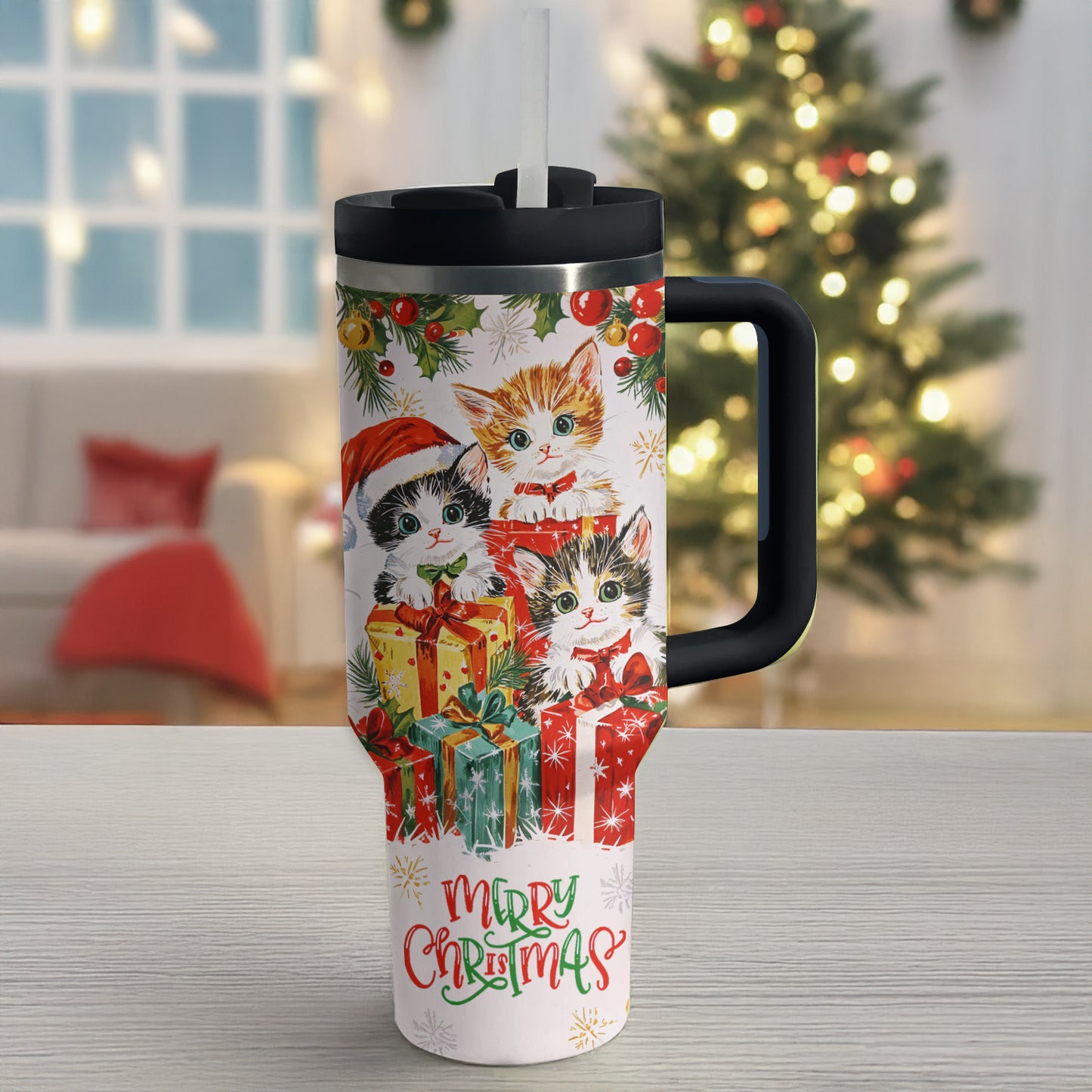Shineful Tumbler Gift-Giving Christmas Kitten