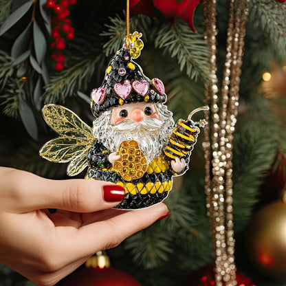 Shineful 2D Acrylic Ornament Bee Santa Festive Buzz of Joy