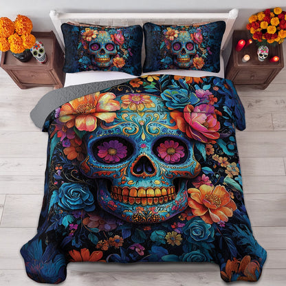 Shineful All Season Quilt 3-Piece Set - Sugar Skull Fiesta