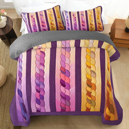 Shineful All Season Quilt 3-Piece Set Braided Color Harmony
