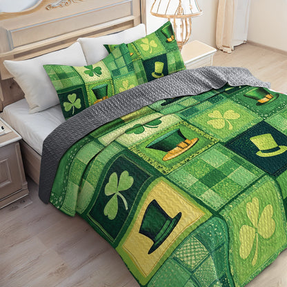 Shineful All Season Quilt 3-Piece Set - St. Paddy's Patchwork