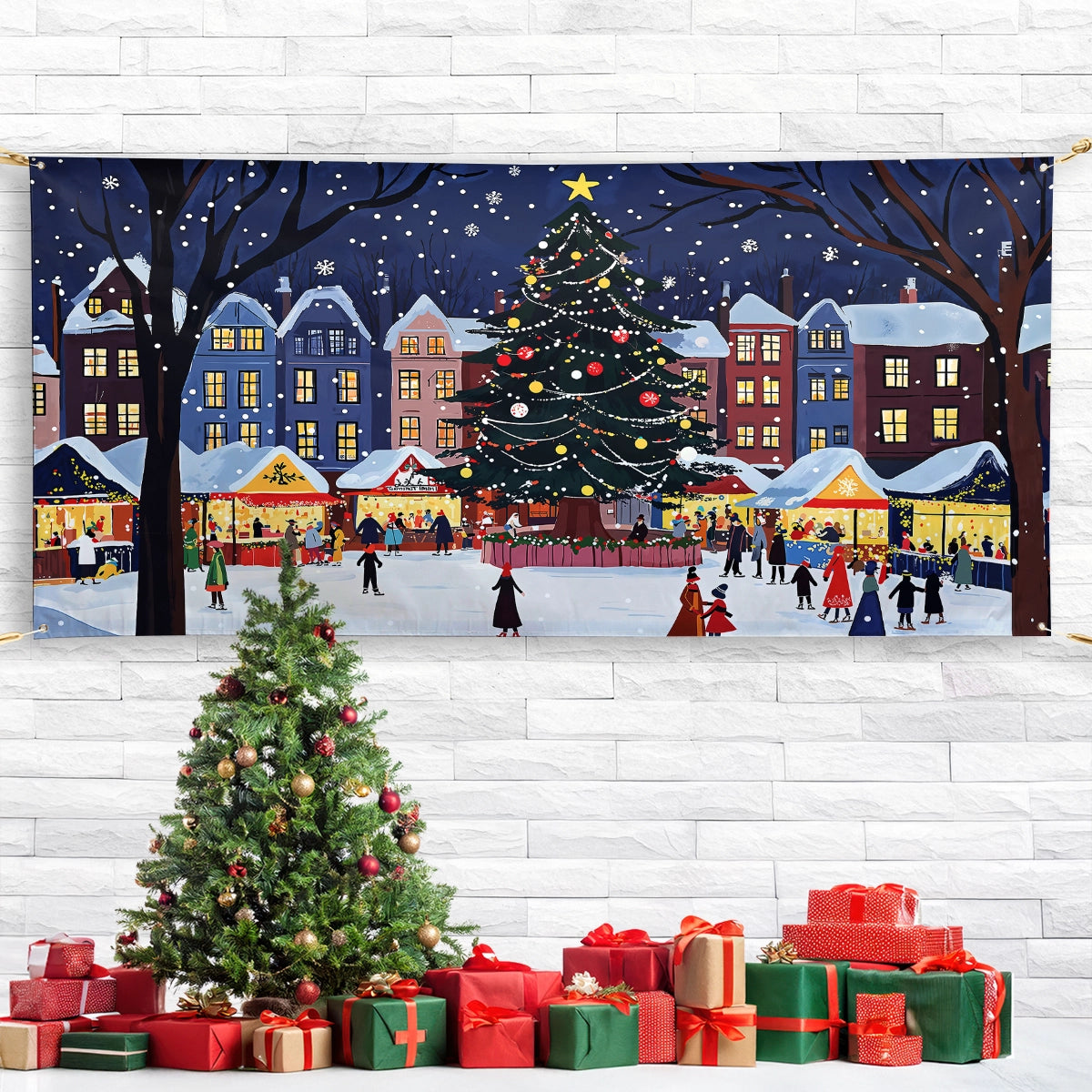 Shineful Garage Door Banner Decoration - Christmas Market