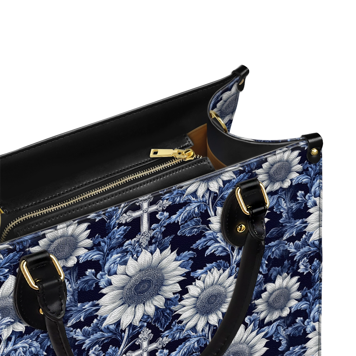 Shineful Leather Bag Midnight Blue Sunflower Cross