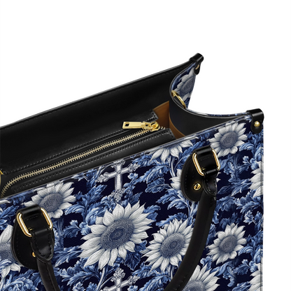 Shineful Leather Bag Midnight Blue Sunflower Cross