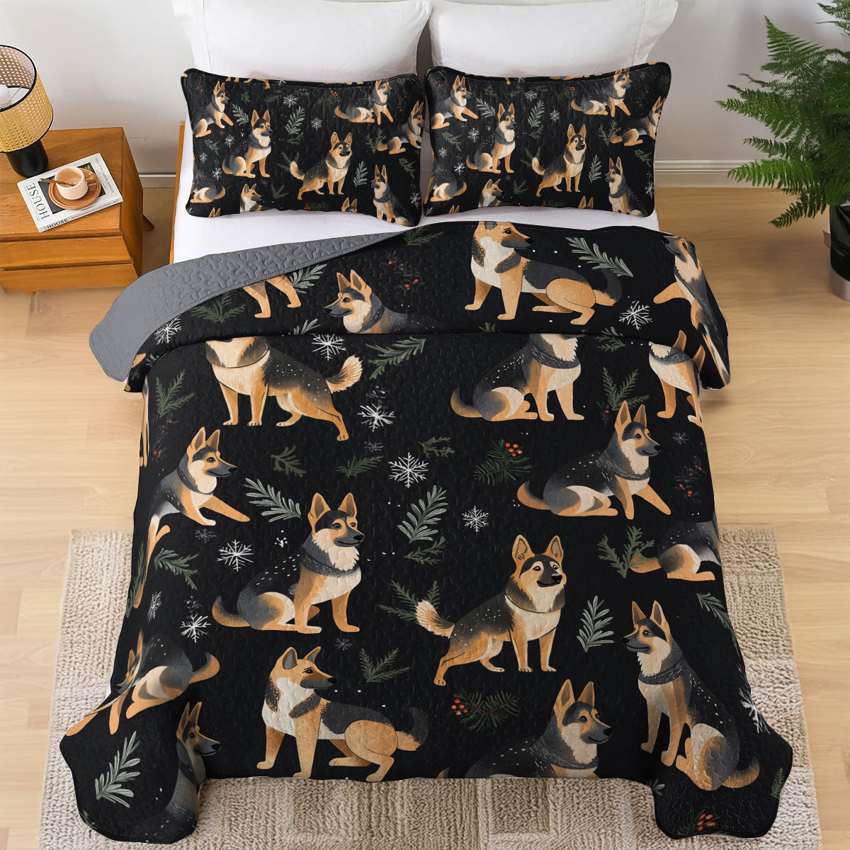 Shineful All Season Quilt 3-Piece Set German Shepherd Strong