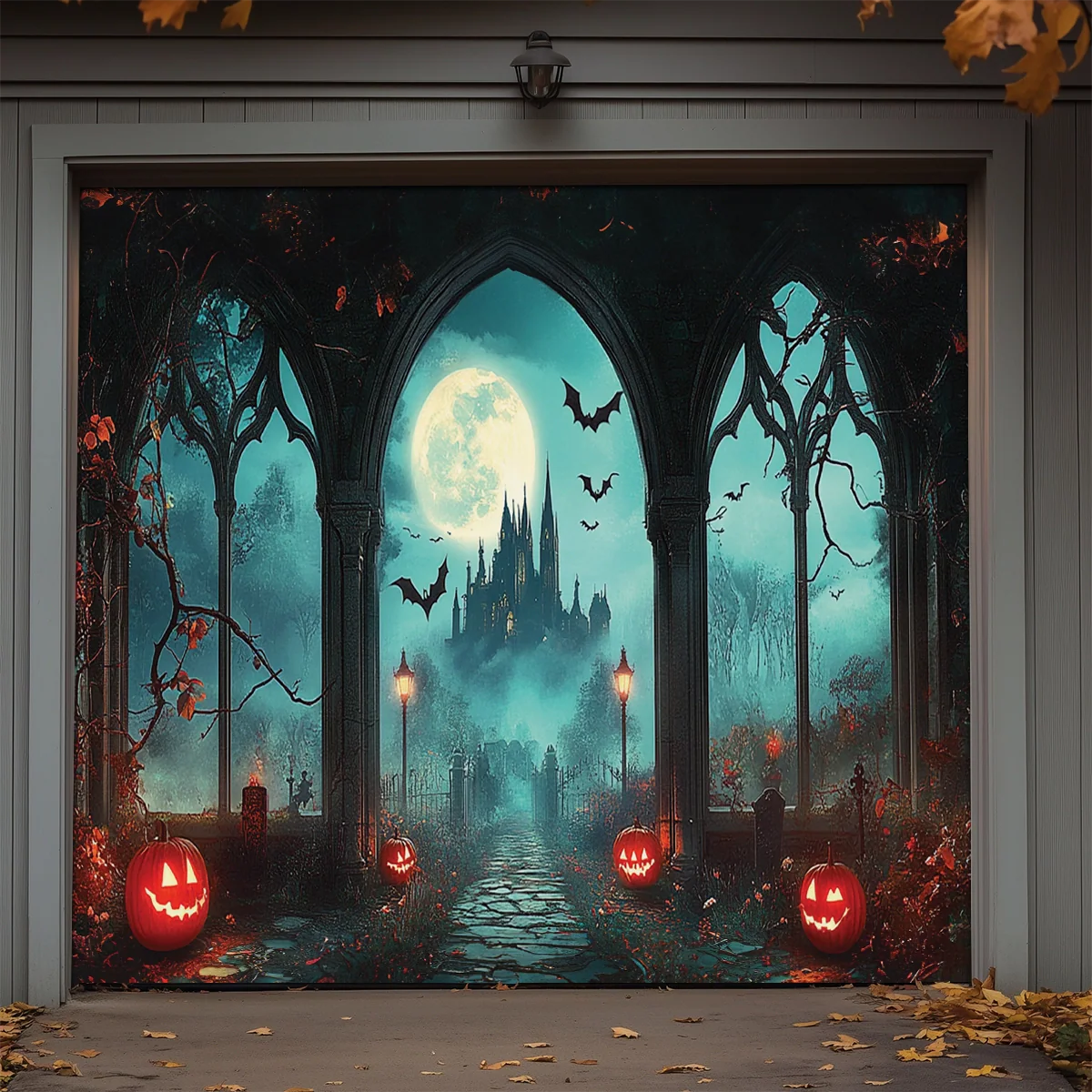 Shineful Garage Door Banner Decoration - Crimson Nightfall
